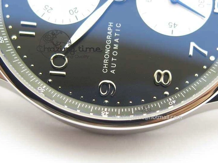 MIROTIME 0313 Modern Portuguese IW371404 ZF V3 1:1 Best Edition SS Black Dial On Black Leather Strap A 7267